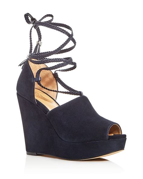 michael michael kors hastings lace up wedge sandals